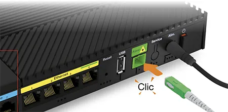 Branchement câble fibre Livebox 5