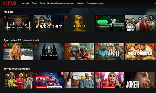 catalogue netflix abonné