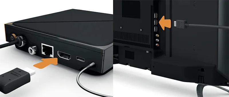 branchement décodeur uhd télé