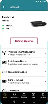 dépannage sur l'appli mysosh