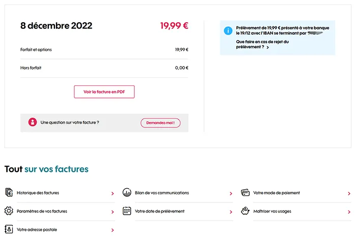 factures dans l'espace client sosh