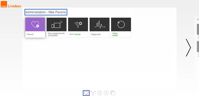 onglet favoris admin Livebox 5