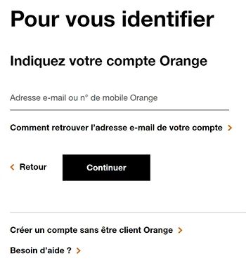connexion à l'espace client orange