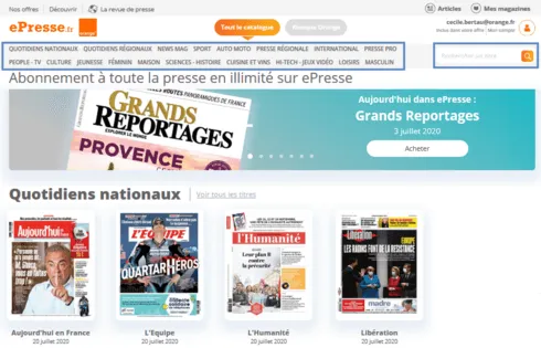 epresse orange sur ordinateur
