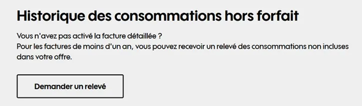 relevé des consommations sur espace client sosh