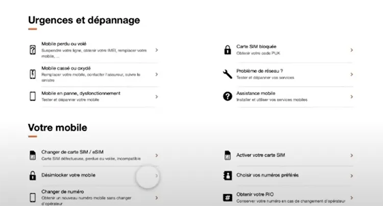 déclarer perte ou vol de mobile dans l'espace client orange