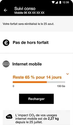 suivi conso dans l'appli orange et moi