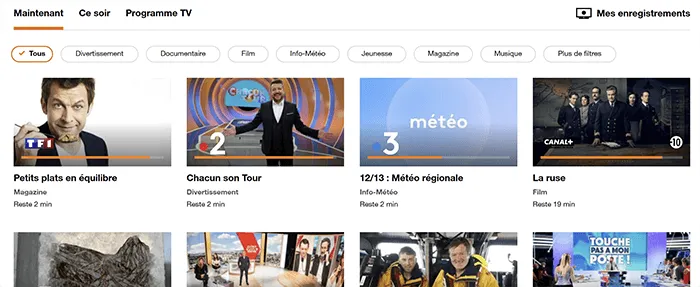 tv orange sur ordinateur