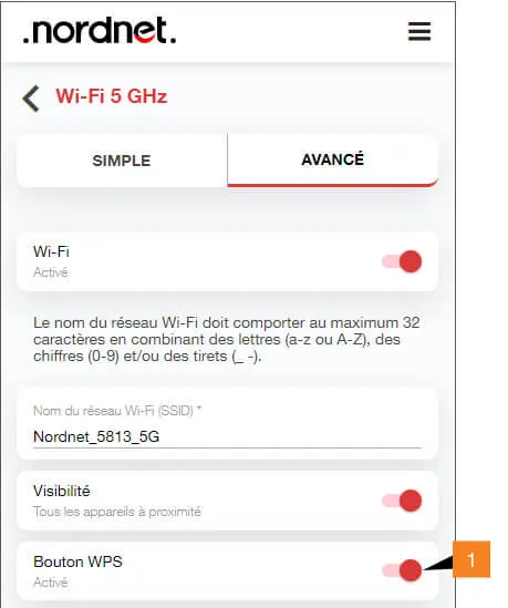 bouton wps wifi nordnet